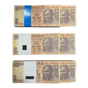 ₹10 Rupee Gandhi Issue Premium TRIO Set | 000301 | 3 Same Serial Number Bundles of 100 Notes | D. Subbarao 2010 | Raghuram Ji Rajan 2013 (Rare) | Y.V. Reddy 2008 (Rare)