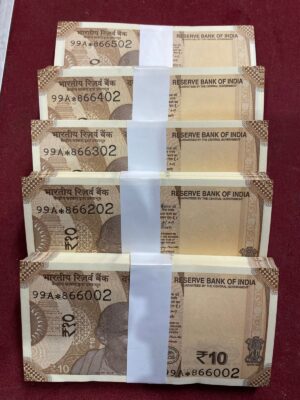 WhatsApp Image 2026-01-19 at 2.37.53 AM ₹10 Rupee Star Notes Packet | 99 Serial Notes | 99A Prefix | 1 Note Missing | Receive Random One