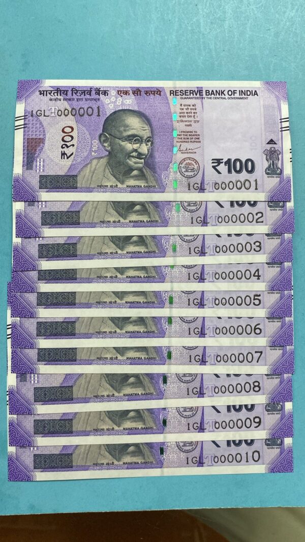 ₹100 Rupee Fancy Notes Set | 000001–000010 | Collectible