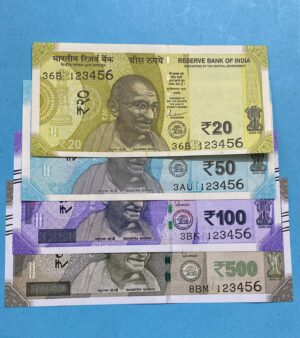 Pure Ladder Set of 4 Notes | 123456 | ₹20, ₹50, ₹100 & ₹500 | Collectible