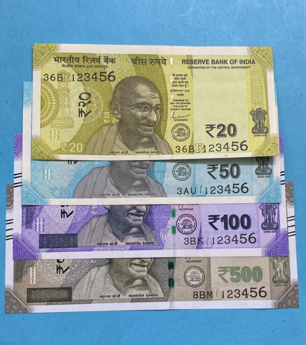 WhatsApp Image 2026-02-20 at 7.19.13 PM Pure Ladder Set of 4 Notes | 123456 | ₹20, ₹50, ₹100 & ₹500 | Collectible