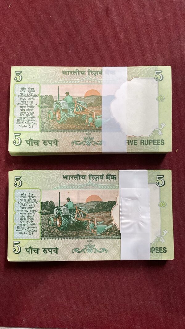 ₹5 Rupee Pair Packets | Same Signature | Years 2009 & 2010 | 100 Pairs | Collectible