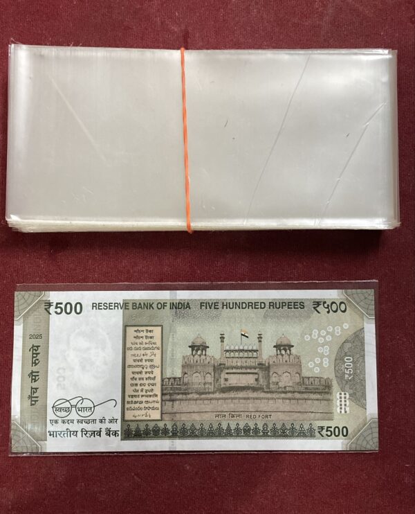 Medium Size Note Sleeves | Suitable for New ₹500, ₹200, ₹100 & ₹50 Notes | 100 Pcs Pack | Preserve at Nominal Cost