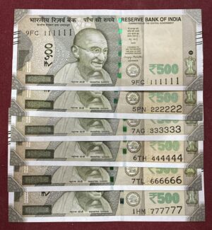 WhatsApp Image 2026-02-25 at 8.06.07 PM (5) ₹500 Rupee Solid Fancy Set of 6 Notes | 111111, 222222, 333333, 444444, 666666, 777777 | Collectible