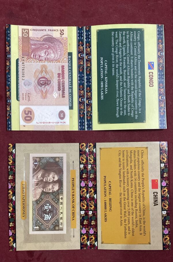 WhatsApp Image 2026-03-10 at 1.35.37 PM Set of 6 Foreign Currency Note Cards | Nigeria, Bangladesh, Cambodia, Congo, Malawi, China | World Banknotes Collectible