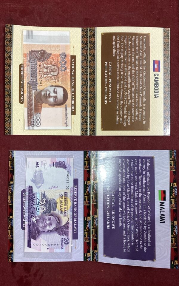 WhatsApp Image 2026-03-10 at 1.36.06 PM Set of 6 Foreign Currency Note Cards | Nigeria, Bangladesh, Cambodia, Congo, Malawi, China | World Banknotes Collectible