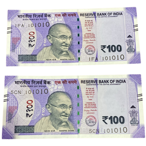 ₹100 Rupee 101010 Fancy Note | Repeater Serial Number | Rare Indian Currency Collectible
