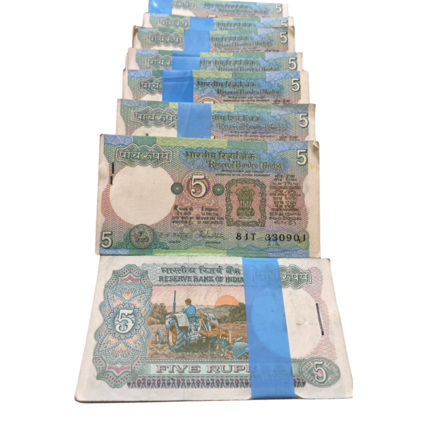 ₹5 Rupee Ashoka Tractor Note | Ultra Milky White | Vintage Indian Currency | Receive Random One Note