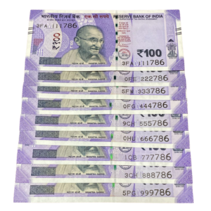 ₹100 Rupee Semi Fancy 786 Set 111786–999786 | Holy Number Collection | Collectible | Condition as per Scan