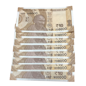 ₹10 Rupee Lakha Number Set 2–9 Lakh | Same Prefix K (6 Notes) | 8 Notes Set | Collectible | Condition as per Scan