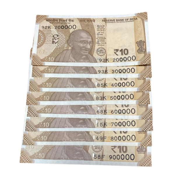 ₹10 Rupee Lakha Number Set 2–9 Lakh | Same Prefix K (6 Notes) | 8 Notes Set | Collectible | Condition as per Scan
