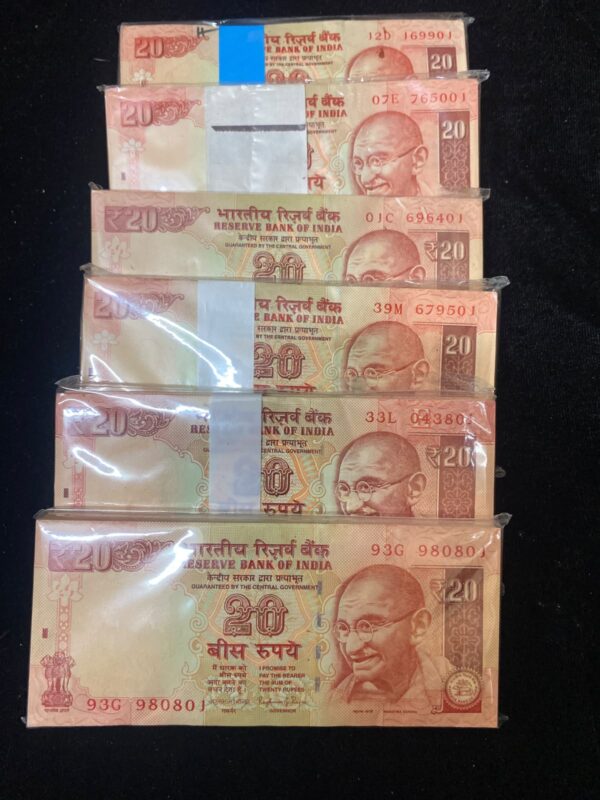 WhatsApp Image 2026-09-07 at 3.38.42 PM ₹20 Rupee Gandhi Serial Packet | 100 Notes | Receive Random One Packet | Collectible | Condition as per Scan